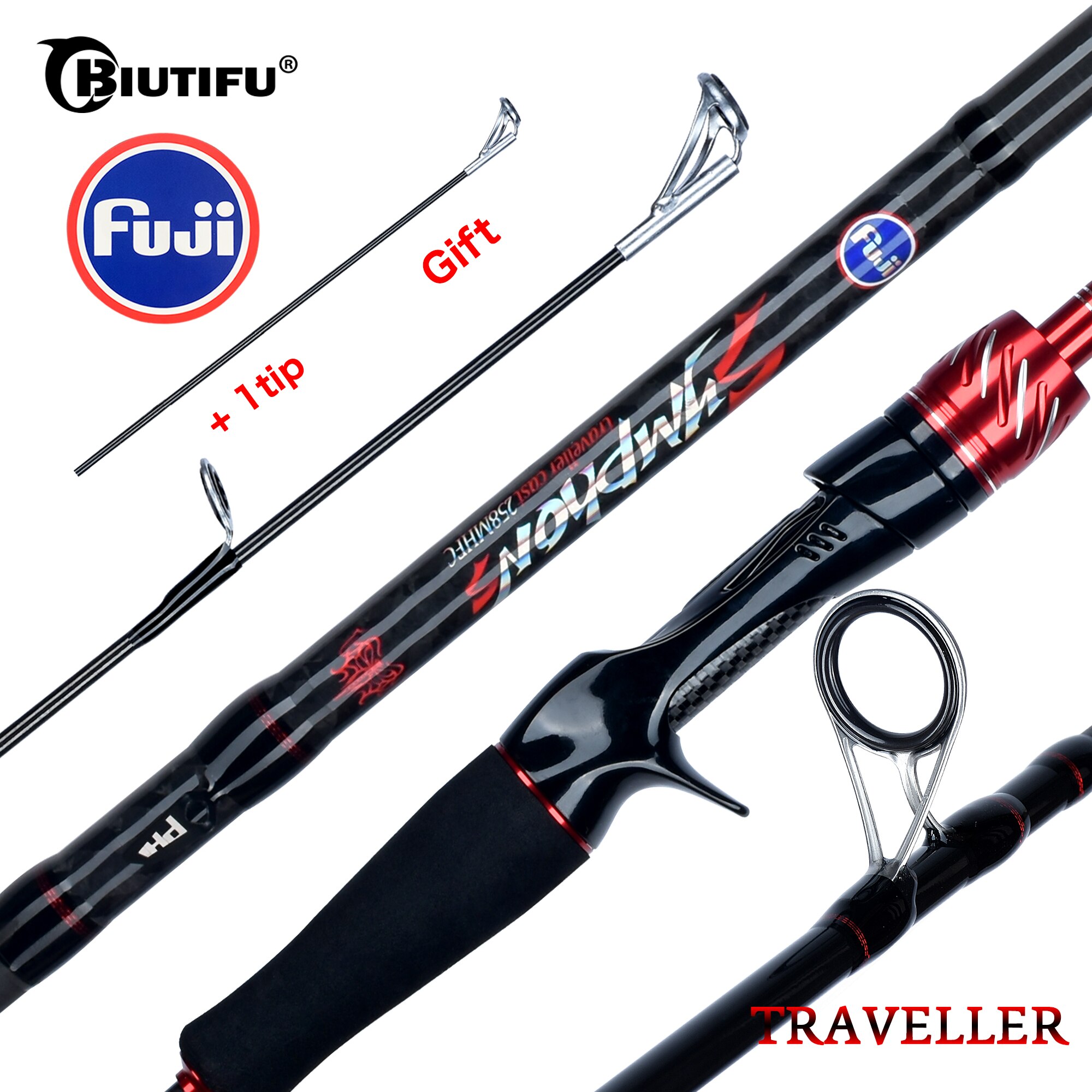 Fishing Rod Ice - Biutifu เหยื่อล่อปั่น1.8ฟูจิ, เบ็ดตกปลาหินขนาดเล็ก/2.1/2.4/2.7/3.0เมตรคาร์บอนเบทคาสติ้ง phishger รวดเร็ว5-42กรัม