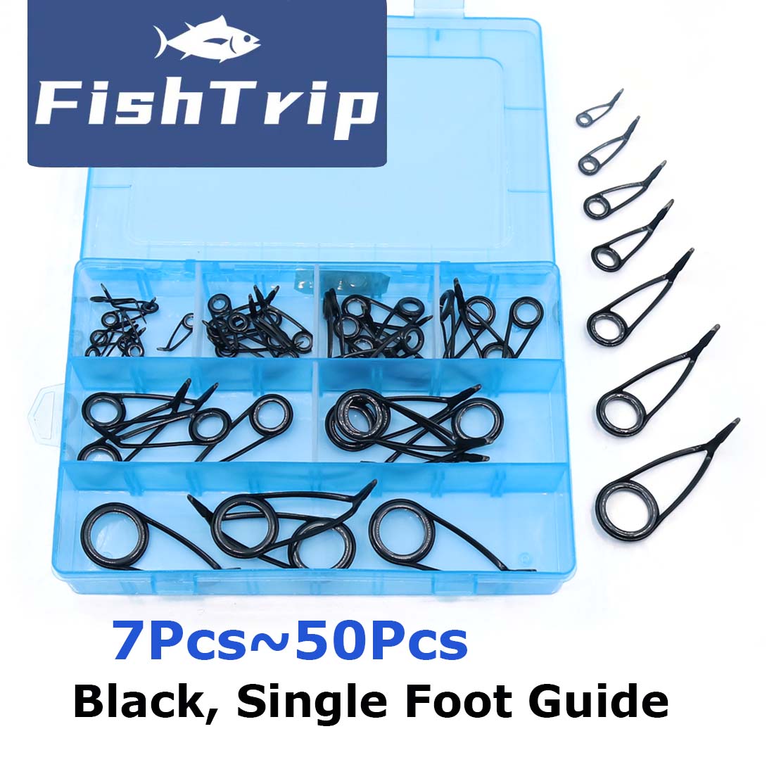 Fishing Rod Guide Replacement - ตกปลา Rod Guide ชุดซ่อมที่สูงขึ้นเท้าเดียวสําหรับ Spinning Rod