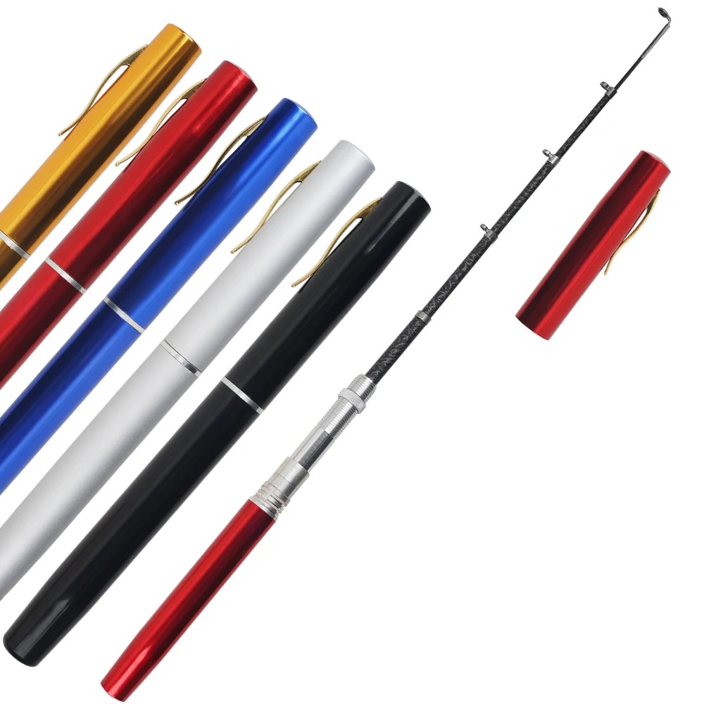 Fishing Rod Ice - เบ็ดตกปลาปากกาแบบพกพายาว1.6ม./1ม. คันเบ็ดตกปลาแบบยืดหดได้สำหรับการทำน้ำแข็งฟลายตกปลาน้ำทะเลน้ำจืด