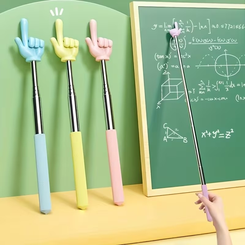 Fishing Rod Telescopic - ไม้ชี้สแตนเลสคุณภาพสูง ดีไซน์แบบนิ้วมือ ปรับความยาวได้ เหมาะสำหรับครูใช้ในห้องเรียน