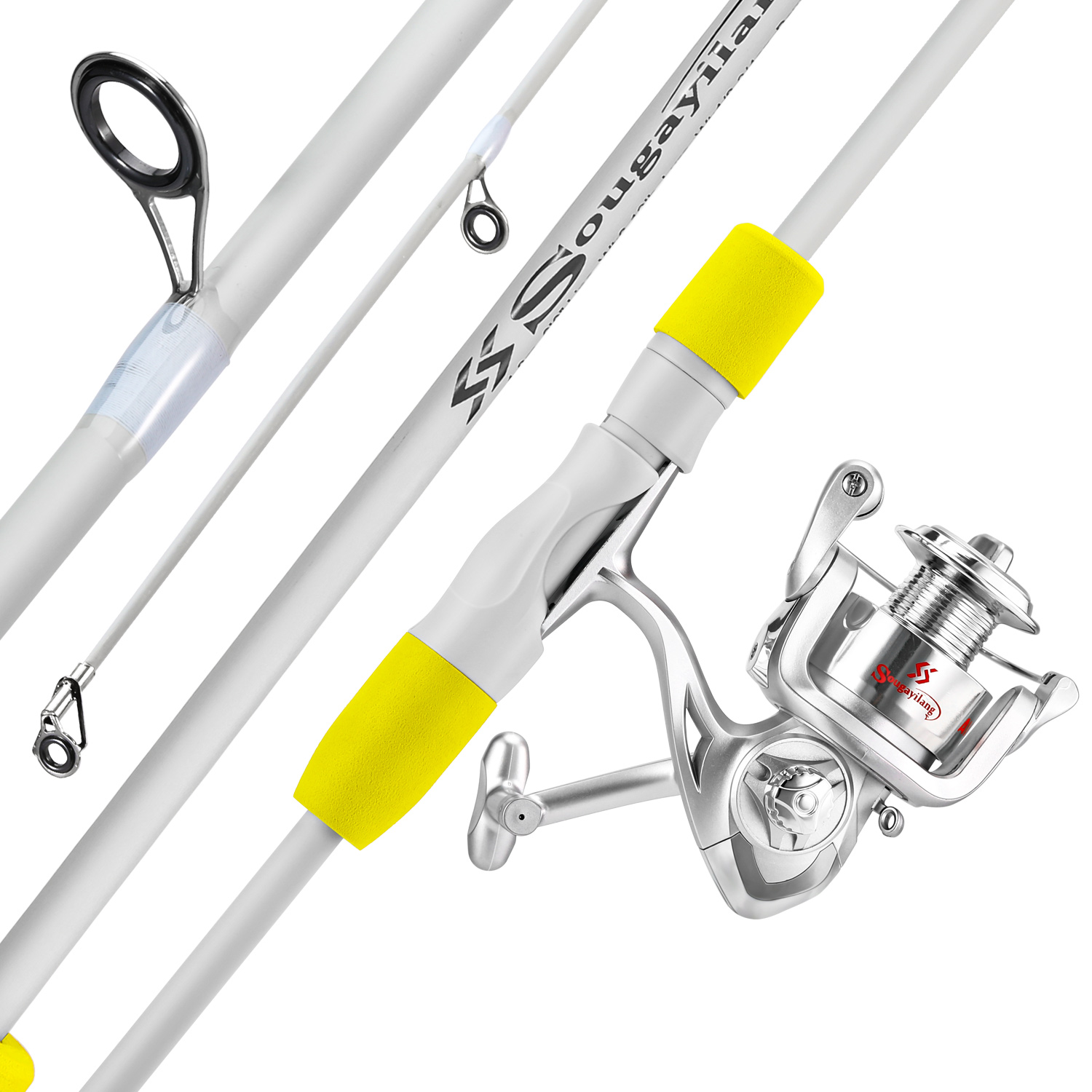 Fishing Rod Spinning - ชุดคันเบ็ดตกปลาแบบสปินนิ่ง 2 ท่อน Sougayilang พร้อมรอกตกปลา 1.8/2.1