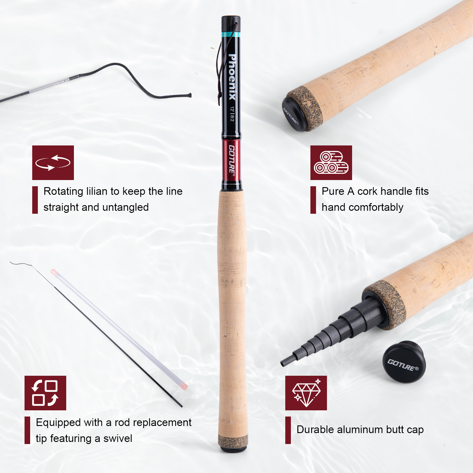 ชุดคันเบ็ดตกปลาเท็นคาระ Goture - Fishing Rod Fly บทวิจารณ์และราคา