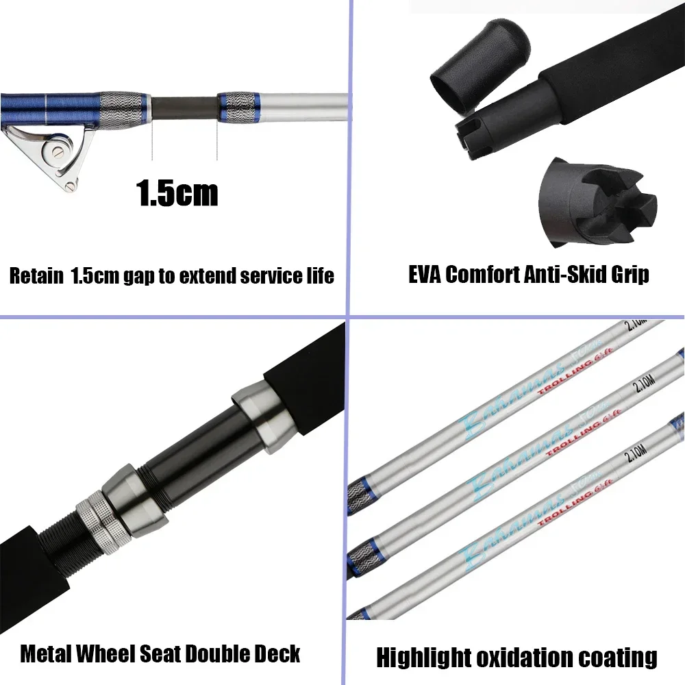 1.98M 2.1M น้ําเค็ม SPINNING เ - Fishing Rod Surf บทวิจารณ์และราคา
