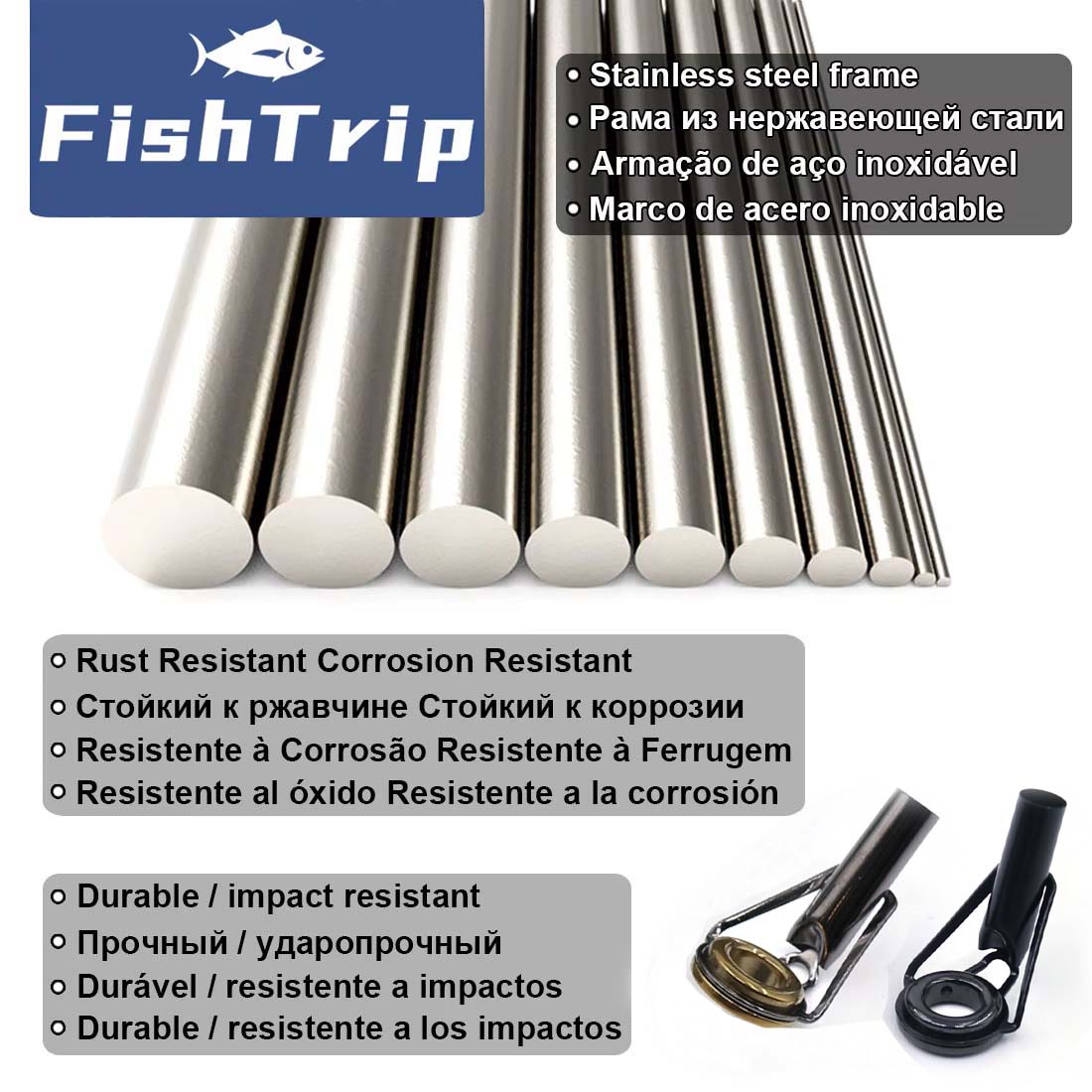 FishTrip Rod Tip ชุดซ่อม 5 ~ 5 - Fishing Rod Guide Replacement บทวิจารณ์และราคา