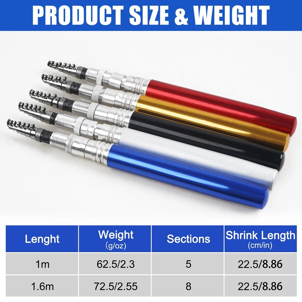 เบ็ดตกปลาปากกาแบบพกพายาว1.6ม./ - Fishing Rod Ice บทวิจารณ์และราคา