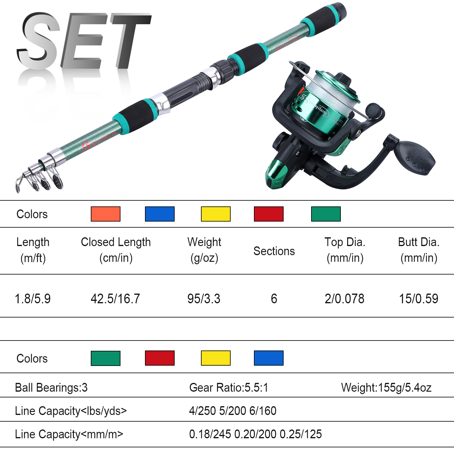 Sougayilang เด็กตกปลาชุดเสาชุด - Fishing Rod Spinning บทวิจารณ์และราคา